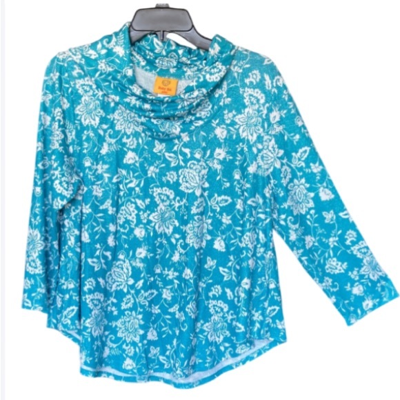 Ruby Rd. Tops - 3/$45 Ruby Rd top metallic floral print pullover w stretch casual office PL